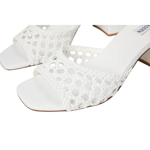 Steve Madden Womens Mania Heeled Sandal Block MANI13S1 White 7.5M - Picture 12 of 13